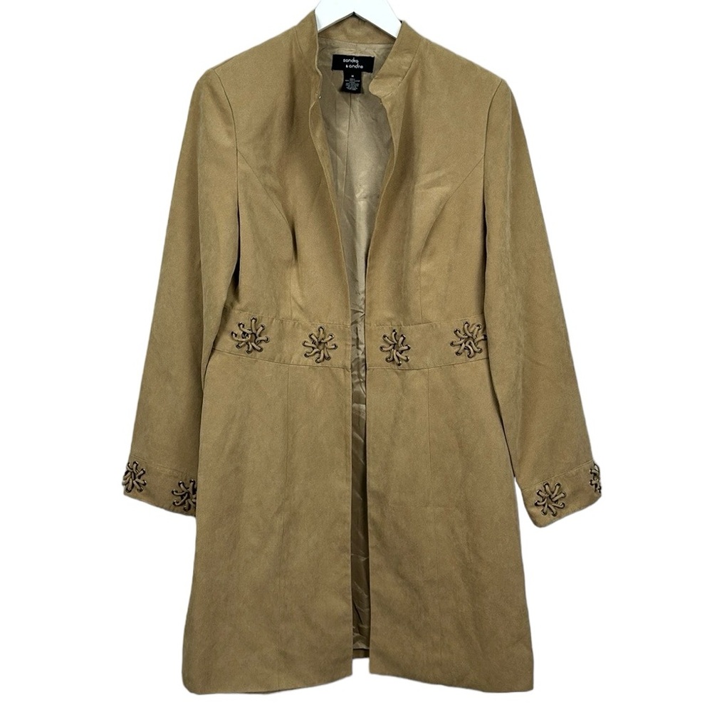 Sandra & Andre Faux Suede Boho Lined Long Jacket Coat Size Medium